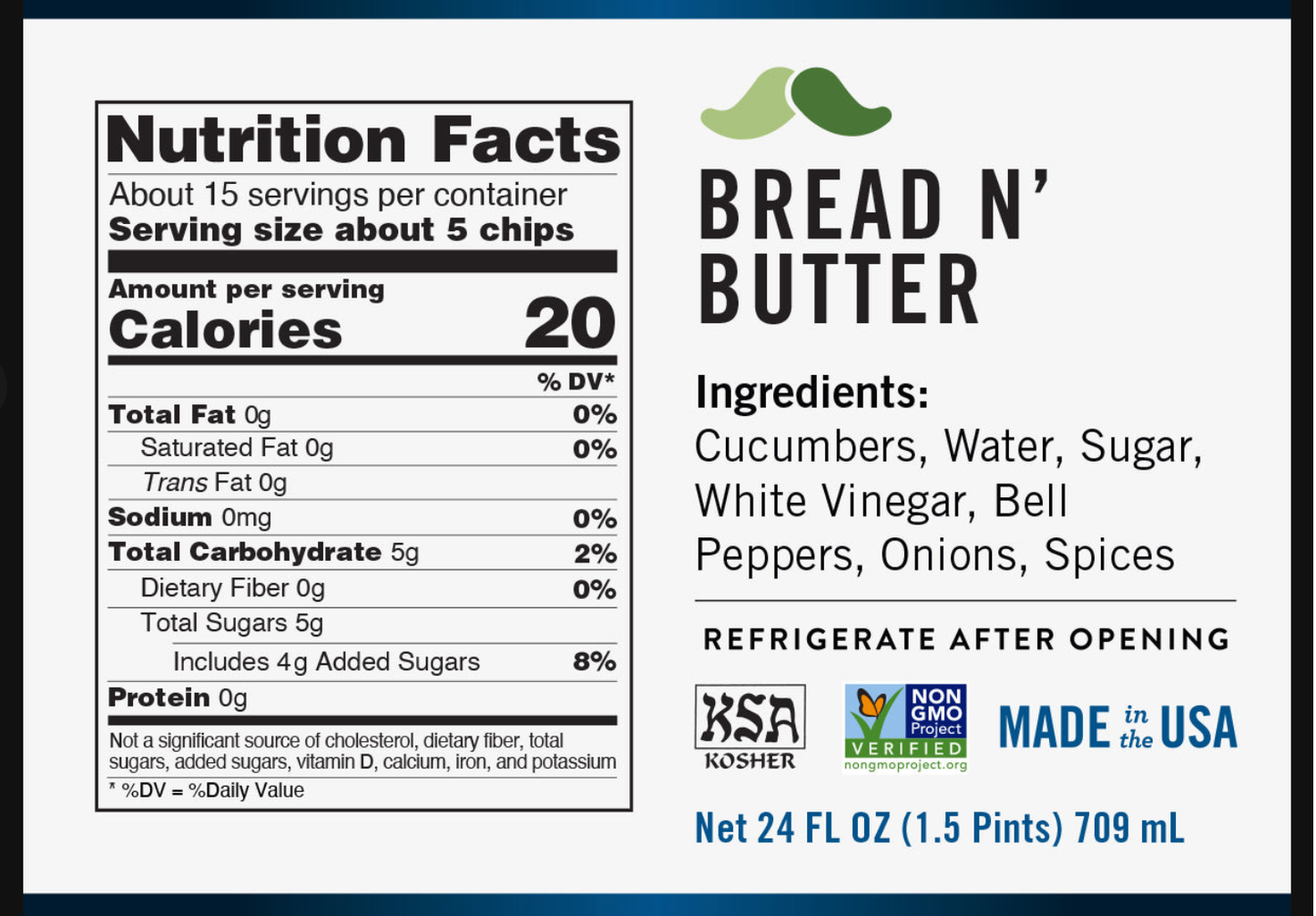 Randy's Bread 'N Butter Pickles - Sweet Chip -  24oz