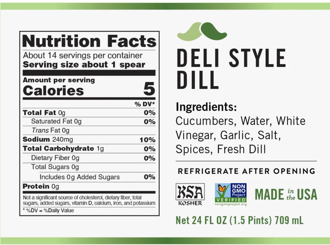 Randy's Deli Style Dill Pickle - Classic Dill Spear - 24oz