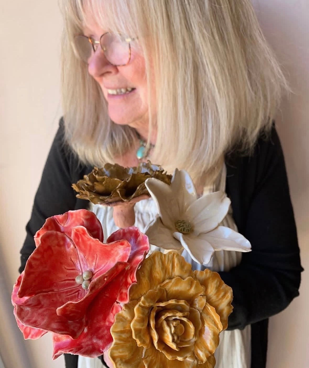 Ceramic Flower Class 7/30 + 8/6 with Stones Throw Pottery 1-2pm!